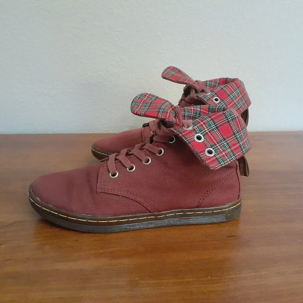 Dr. Martens Stratford Canvas Plaid Lined Boots